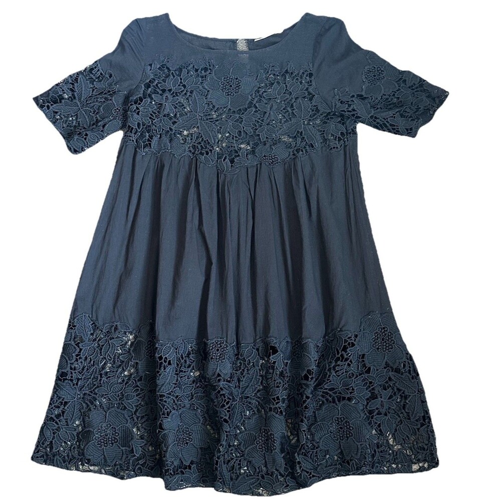 Anthropologie Black Lace Dress By Holding Horses 4 Witchy Cottagecore Goth Boho